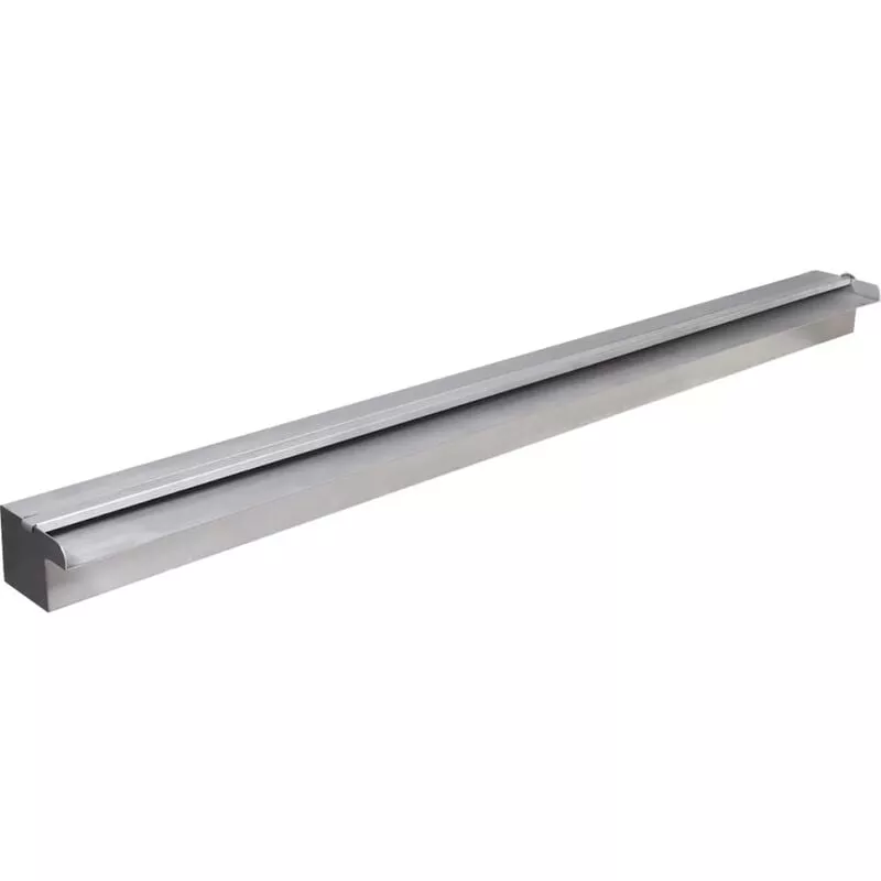 Fuente cascada de piscina con LEDs acero inoxidable 110 cm Vidaxl Plateado barato