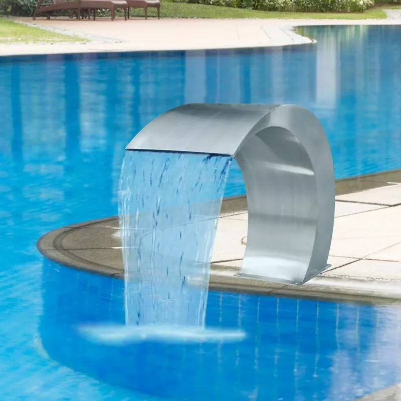 Fuente cascada para piscina de acero inoxidable 45x30x60 cm barato