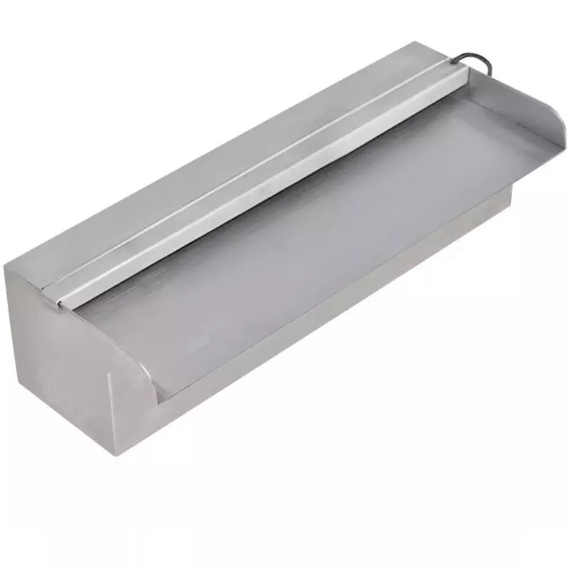 Fuente cascada rectangular LED piscina acero inoxidable 30 cm barato