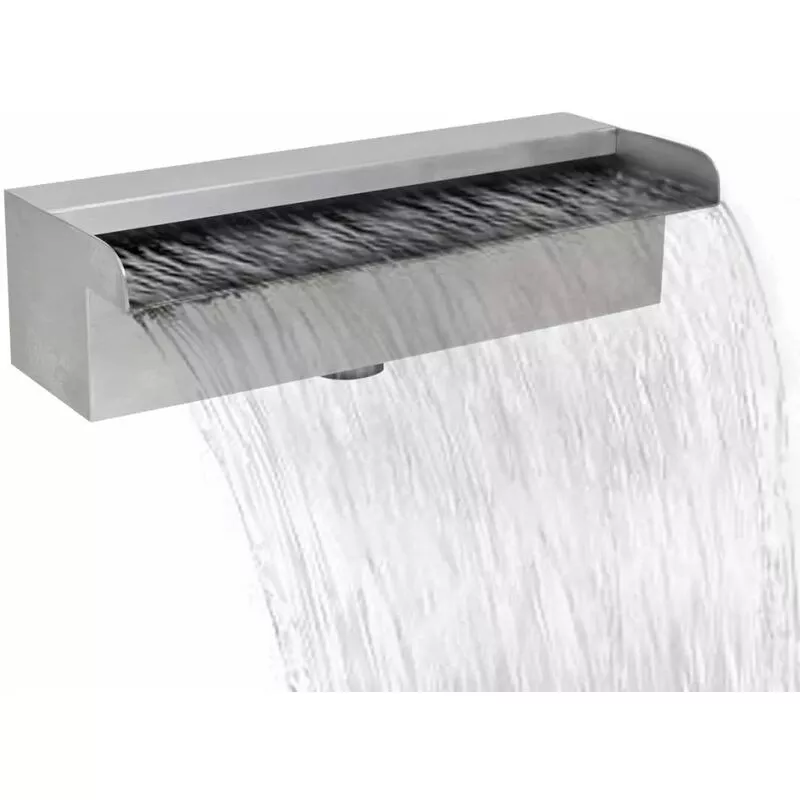 Fuente cascada rectangular piscina acero inoxidable 30 cm barato