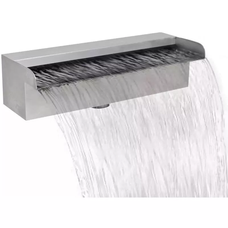 Fuente cascada rectangular piscina acero inoxidable 30 cm barato