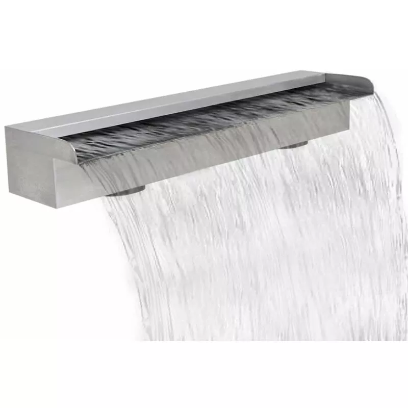 Fuente cascada rectangular piscina acero inoxidable 60 cm barato
