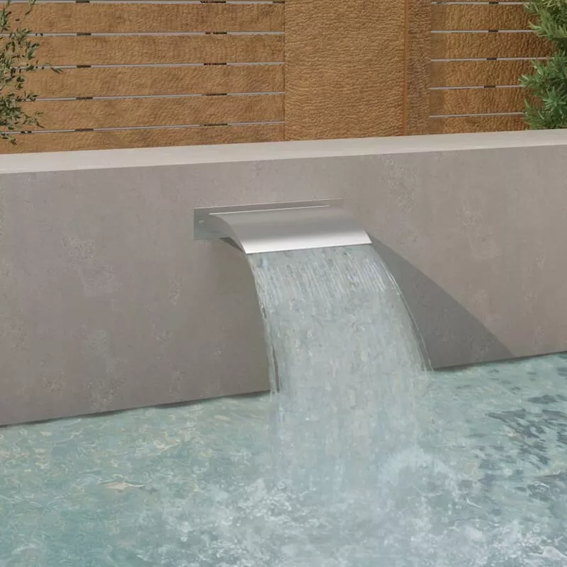 Fuente de piscina acero inoxidable plateada 45x9x26 cm barato