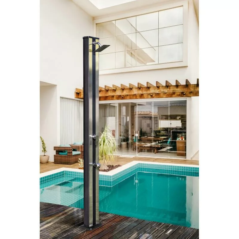 GRÉ - Ducha Solar Aluminio Luxe 38 l con Lavapiés Gre DSALP38B barato