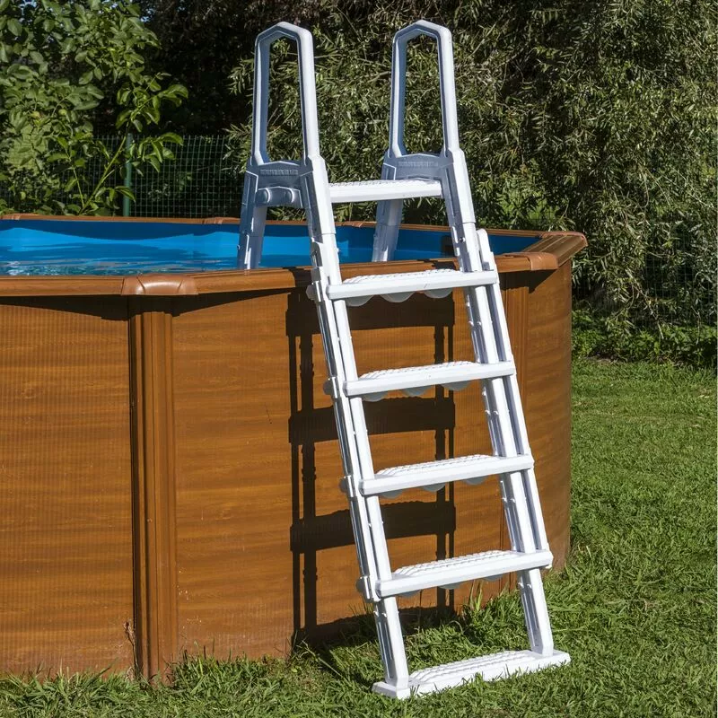 GRÉ - Escalera de seguridad piscina 120-132 cm peldaños antideslizantes L4PL barato