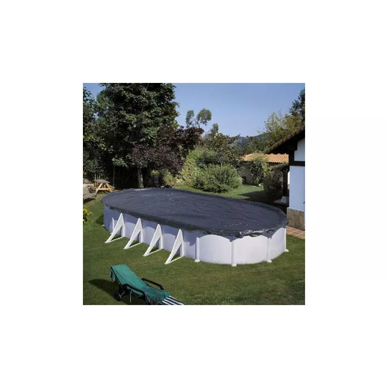 GRÉ - Gre cubierta de invierno piscina de acero premium ovalada 610 x 410 cm barato