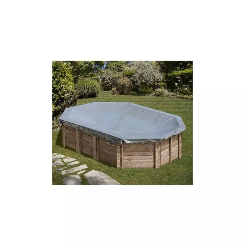 GRÉ - Gre cubierta de invierno piscina de madera ovalada 575 x 375 cm barato