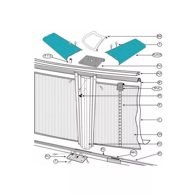 GRÉ - Pack 8 playas piscinas Gre redonda Ø350 cm barato