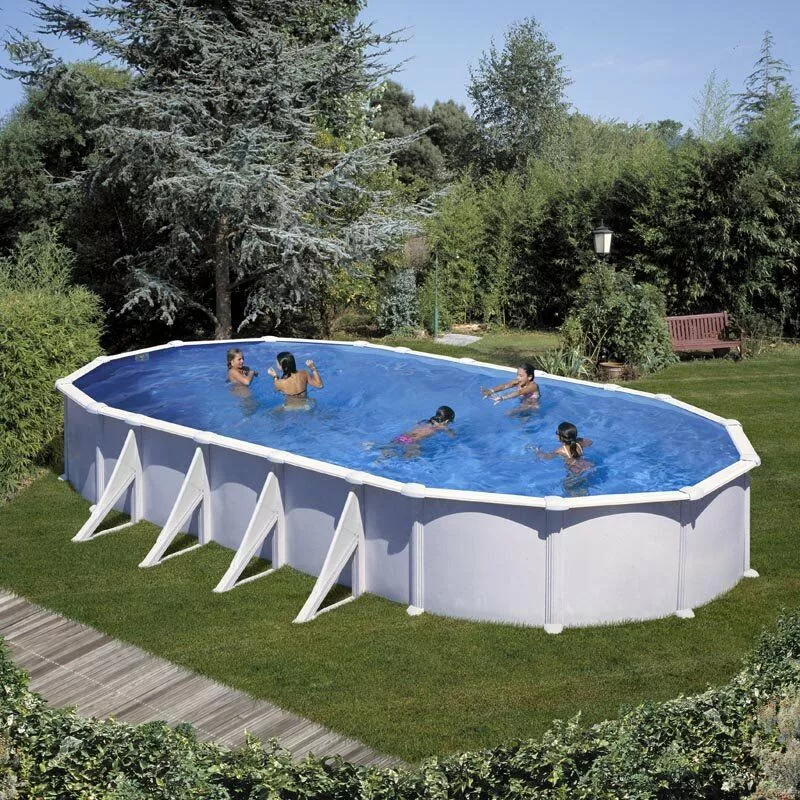 GRÉ - Piscina de acero color blanco Atlantis Ovalada 1000 x 550 x ↕132 cm Gre KITPROV1028 barato