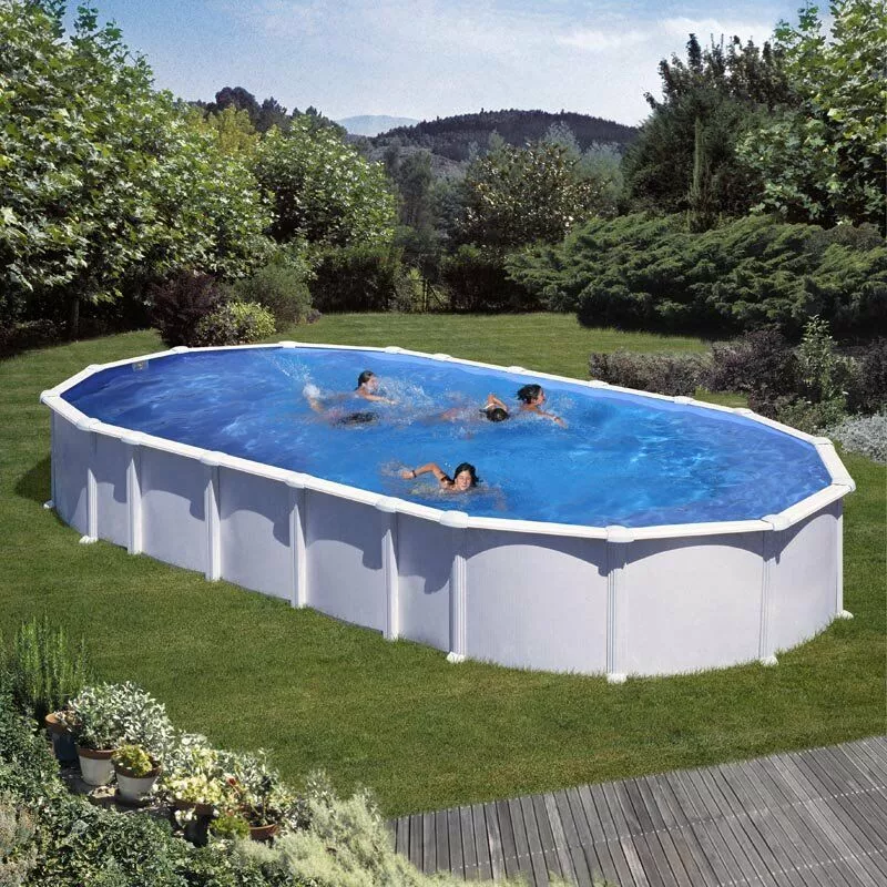 GRÉ - Piscina de acero color blanco Haiti Ovalada 800 x 470 x ↕132 cm Gre KITPROV8188 barato