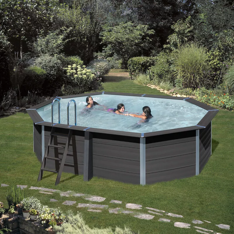 GRÉ - Piscina de composite ovalada - 524 x 386 x 124 cm - incluye proyector led blanco barato