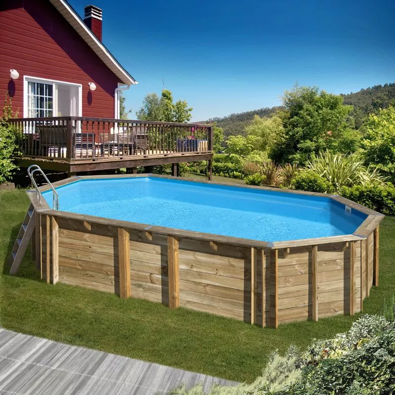 GRÉ - Piscina de madera Ovalada Orange – 755 x 456 x ↕146 cm Gre 800007 barato