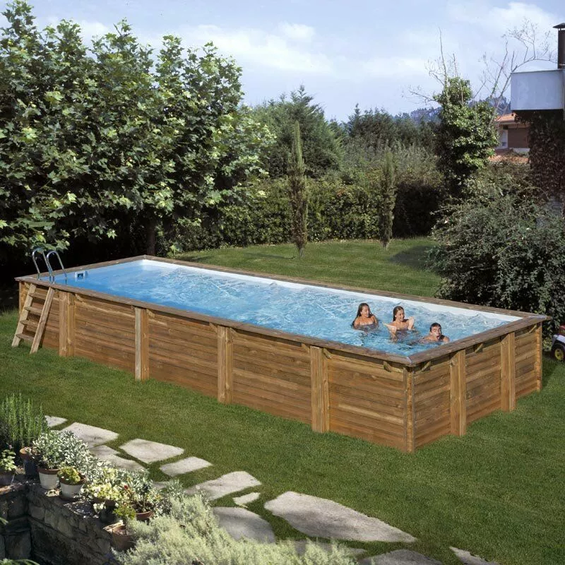 GRÉ - Piscina de madera Rectangular Mint – 1010 x 418 x ↕146cm Gre 788032 barato