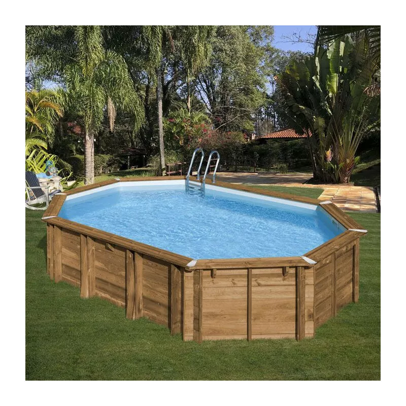 GRÉ - Piscina de madera ovalada Gre Safran 2 + plataforma DECK1 620x395x136 cm barato