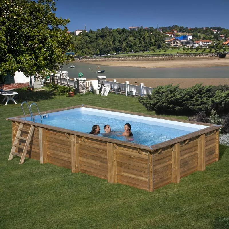 GRÉ - Piscina de madera rectangular Gre Evora 620 x 420 x 133 cm barato