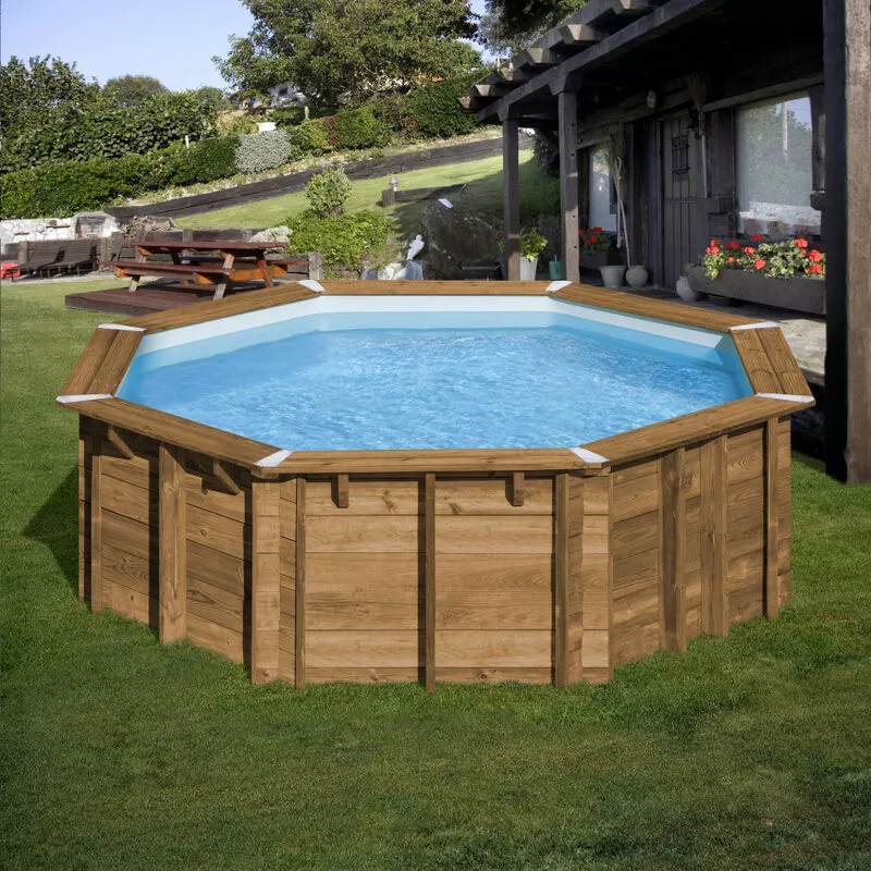 GRÉ - Piscina de madera redonda Gre Ananas 428 x 117 cm barato