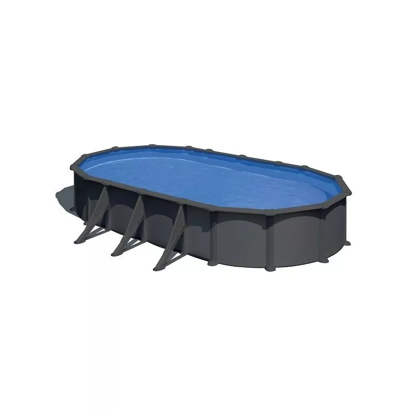 GRÉ - Piscine acier Juni - Gris anthracite - Ovale - 7