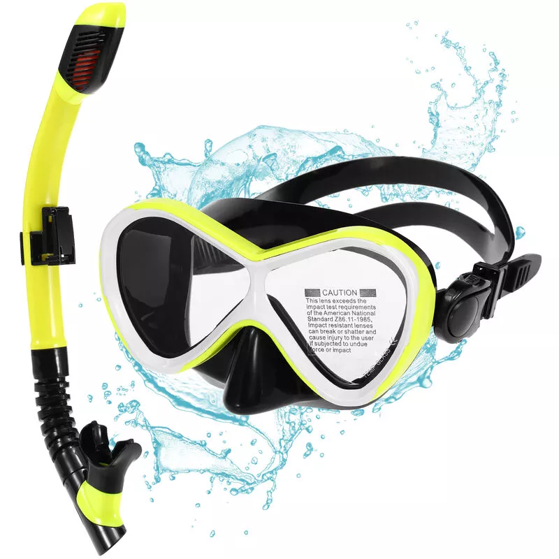 Gafas de natacion profesionales para ninos con tubo de esnorquel seco Gafas antivaho para esnorquel