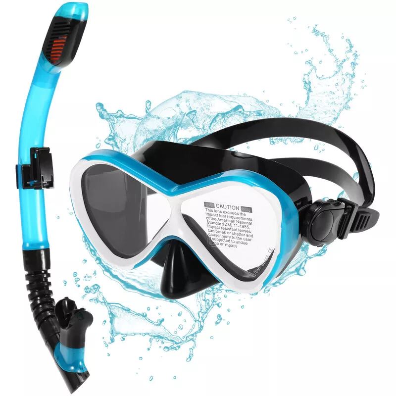 Gafas de natacion profesionales para ninos con tubo de esnorquel seco Gafas antivaho para esnorquel