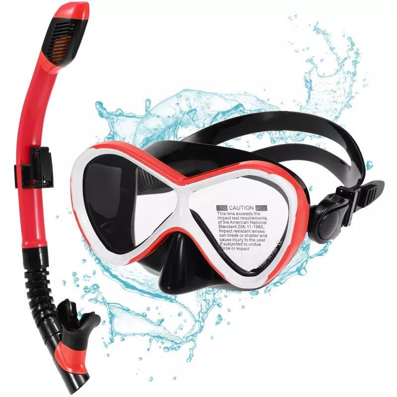 Gafas de natacion profesionales para ninos con tubo de esnorquel seco Gafas antivaho para esnorquel