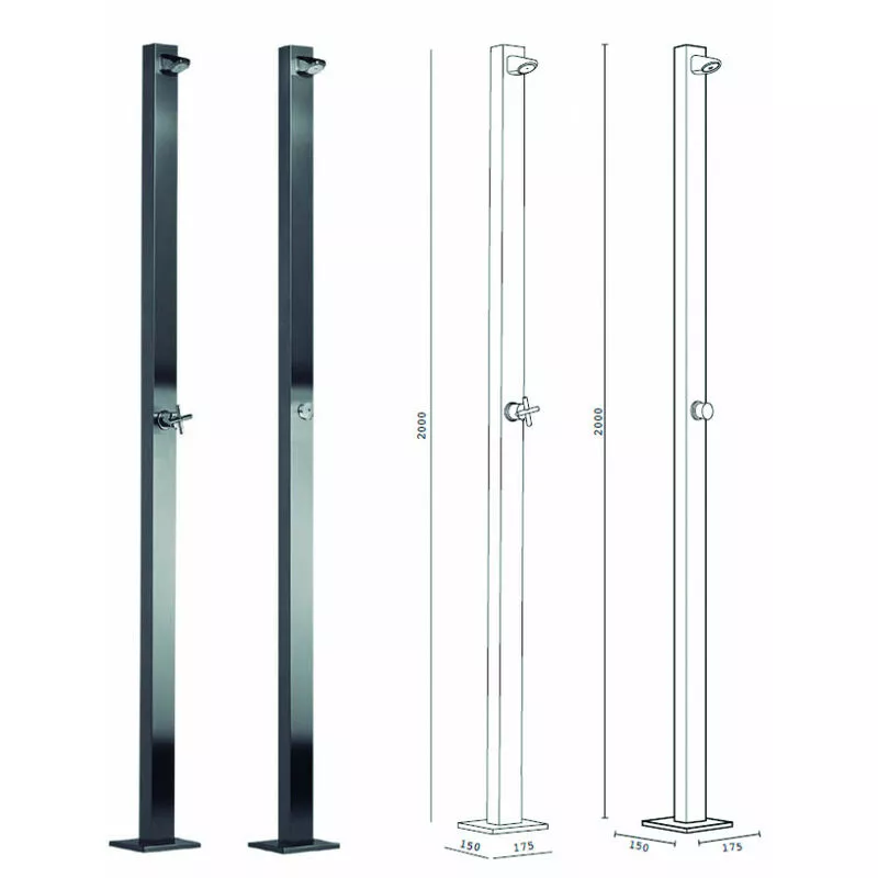 Galindo - Columna ducha jardín inox 2 aguas barato