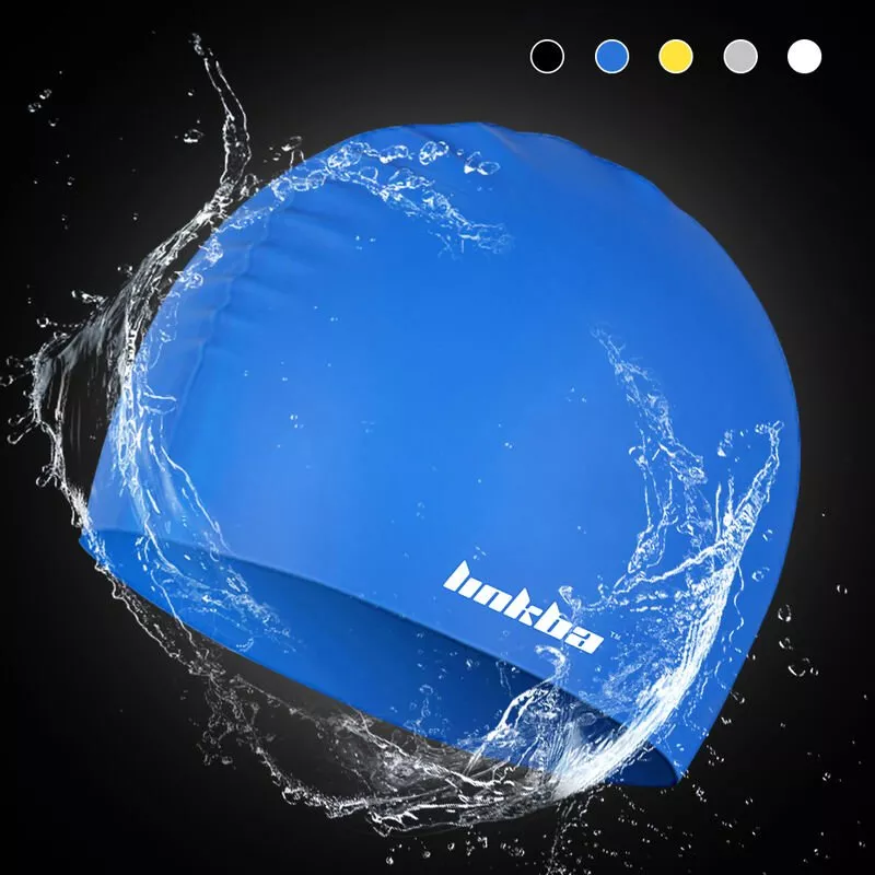 Gorro de natacion de pelo largo de silicona para mujeres