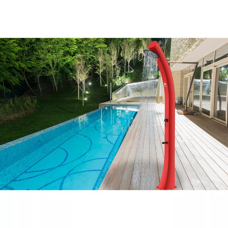 Gran ducha solar roja cm 25x27x226
