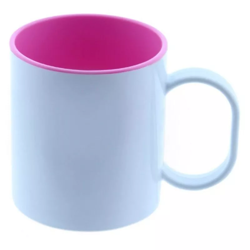 Grupo K-2 - TAZA PLÁSTICO CON INTERIOR DE COLOR PARA SUBLIMACIÓN Rosa barato