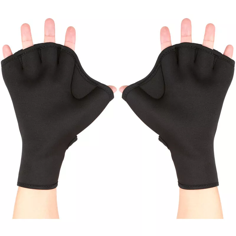 Guantes de natacion de neopreno Guantes de entrenamiento de resistencia al agua de fitness palmeados con correa de muneca ajustable Mitones de barato