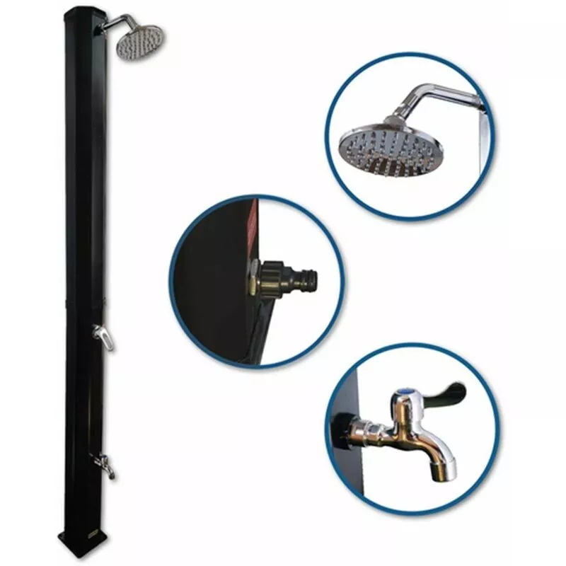 HMAL-01 Ducha exterior solar con regadera y grifo 35 L - Negro - Bc-elec barato