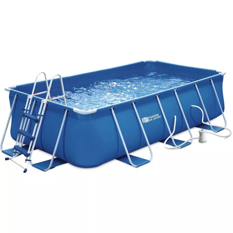 Habitat Et Jardin - Piscina tubular - LUDO 2 - 4 x 2 x 1.22 m - Filtración a cartucho barato
