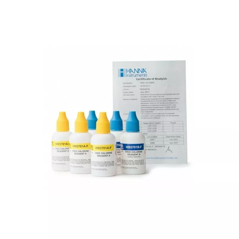 Hanna - reactivo cloro libre en liquido HS93701-F 300 test barato