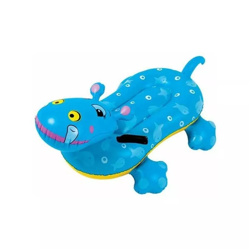 Hipopótamo inflable y manejables 2 manejas 104 x 70 cm para niños azules barato