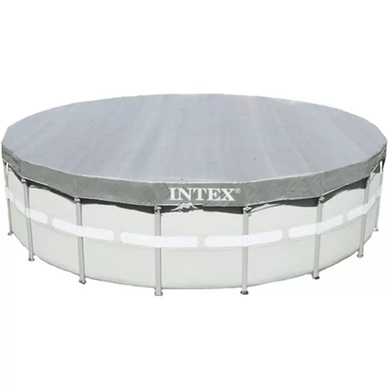 Intex - Cubierta para piscina redonda 549 cm Deluxe 28041 - Gris barato