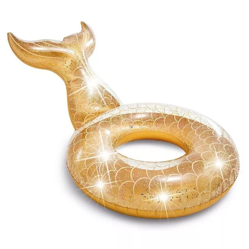Intex - Flotador dorado modelo cola de sirena con purpurina 56258 barato