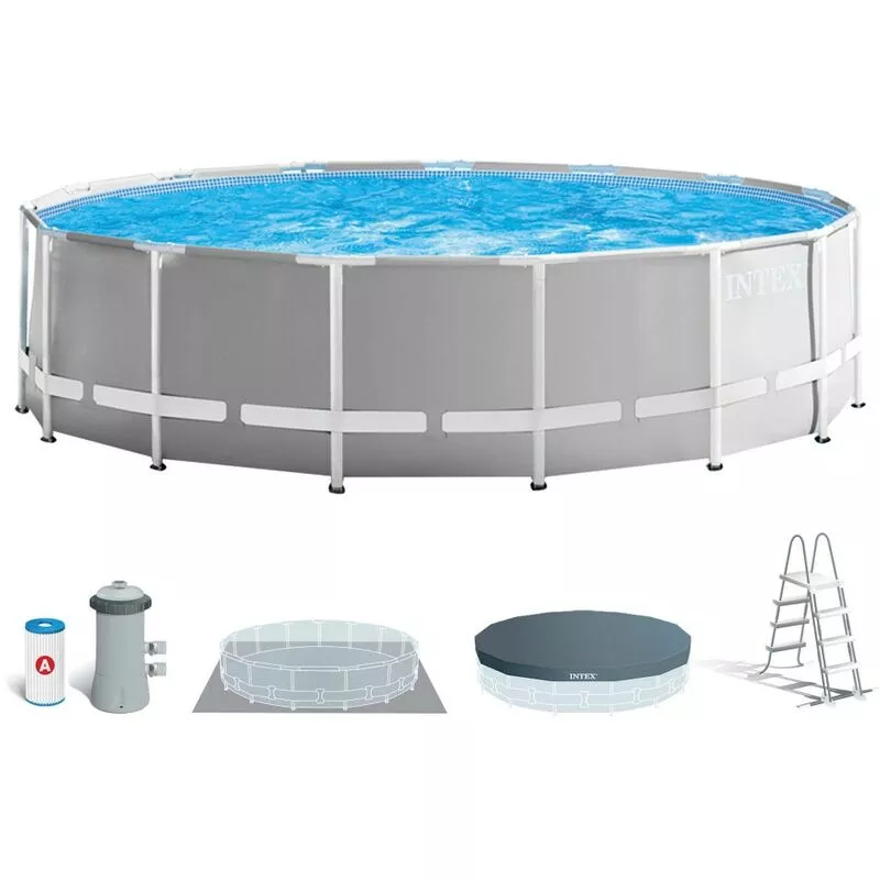 Intex - Piscina Desmontable Redonda Prisma Frame 457X122 Con Depuradora En Oferta Intex - Piscina Desmontable Redonda Prisma Frame 457X122 Con Depuradora Barato
