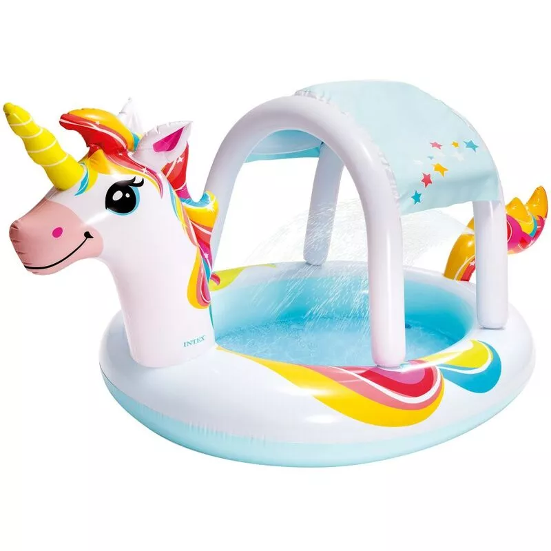 Intex - Piscina unicornio techo desmontable y rociador de agua barato