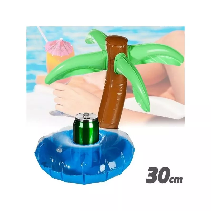 Isla de soporte de bibitas sin pared con puerta de palmera flotante de piscina de 30 cm barato