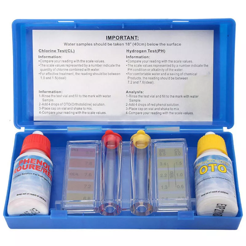 Juego de Kit de prueba de calidad del agua con cloro PH