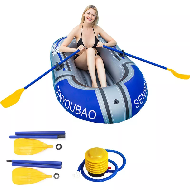 Juego de bote inflable para canoa de PVC para 1 persona