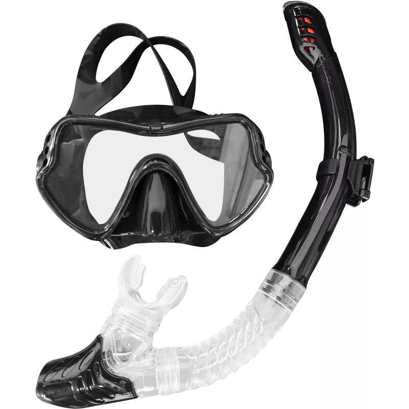 Juego de snorkel Mascara de buceo con vista amplia Juego de snorkel con parte superior seca Marco grande Lentes hermeticas y antivaho para una mejor barato