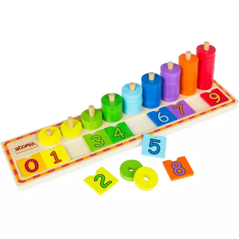 Juego educativo fichas y números de madera - Woomax barato