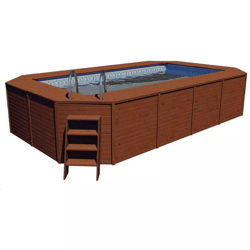 K2O - Piscina Madera Panelada 655x390x124 cm Depuradora de Arena de 5.678 l/h con Escalera barato