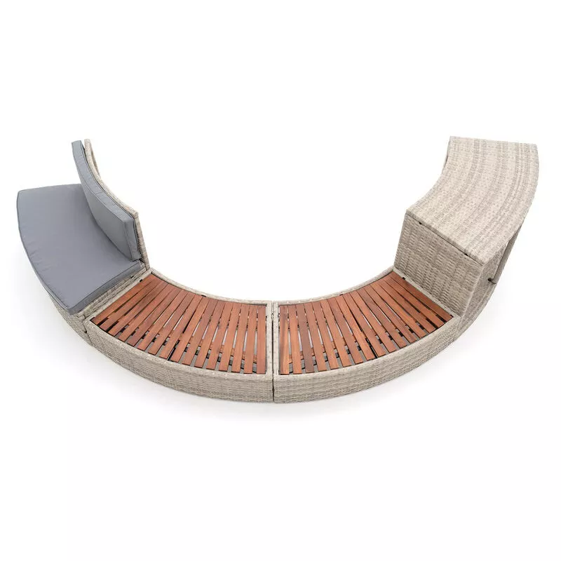 K2O - Revestimiento Spa Hidromasaje Half Surround 180 289x45x56 cm Set Semicircular de 4 piezas Escalones
