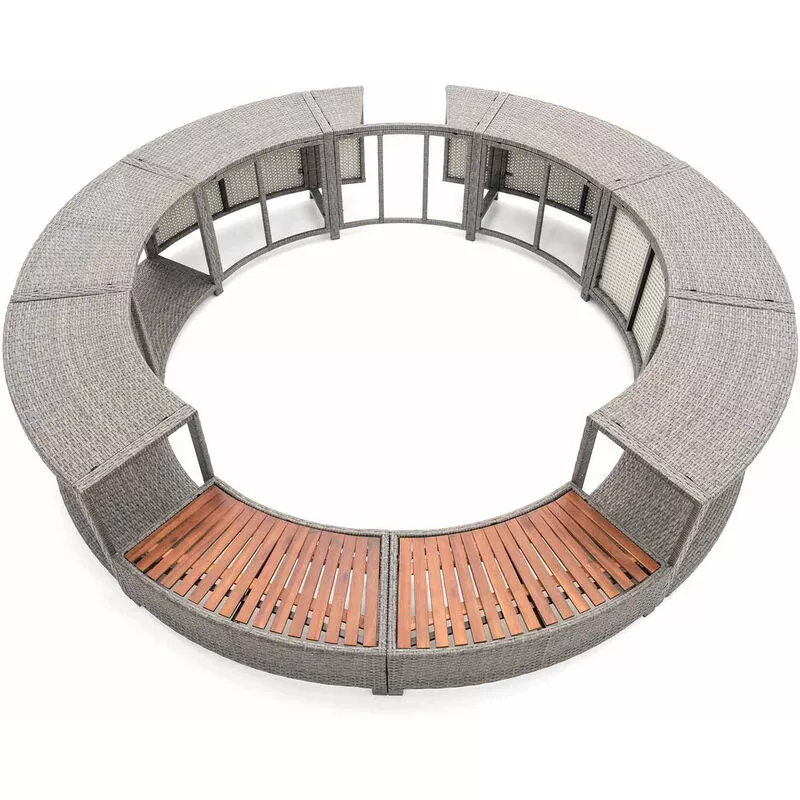 K2O - Revestimiento para Spa Hidromasaje Full Surround 180 Ø279x40x56 cm Set Circular de 9 sectores con Escalones y Almacenamiento barato