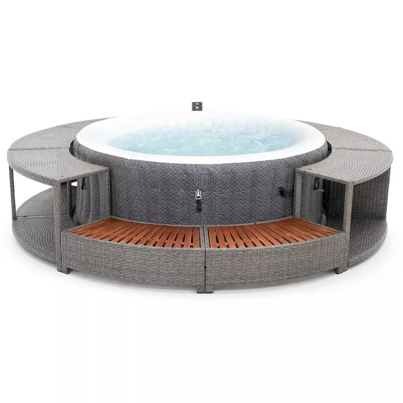 K2O - Spa Hinchable Bestway Lay-Z-Spa Havana Ø180x66 cm con Airjet + Revestimiento Full Surround 180 Ø279x40x56 cm Set Circular barato