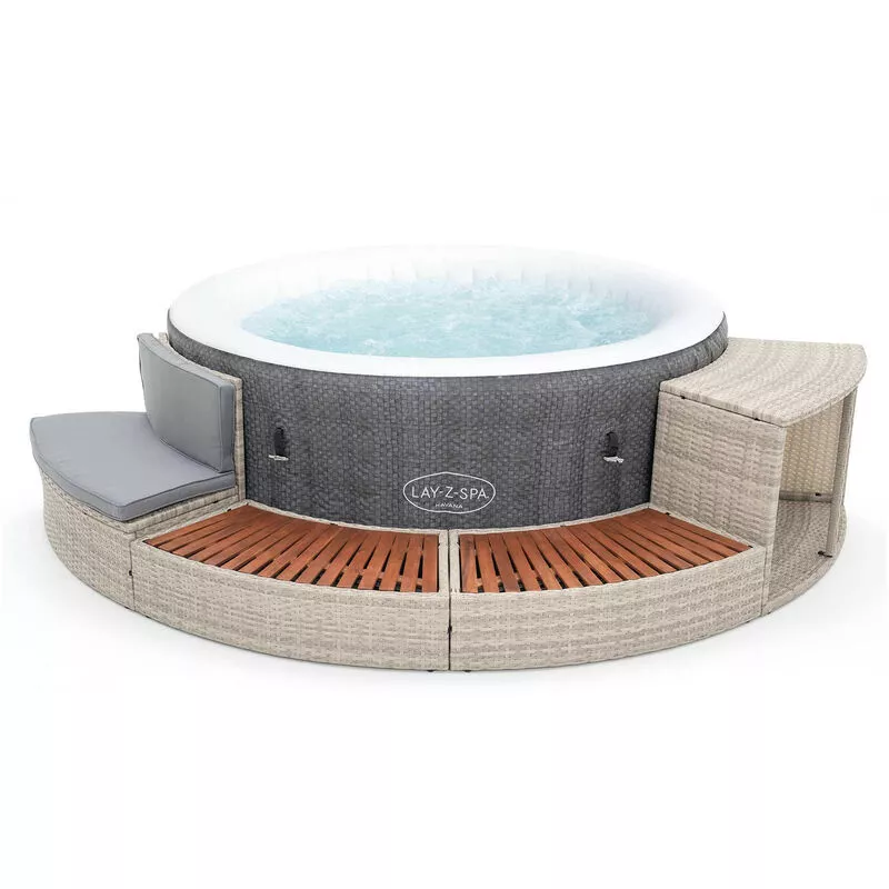 K2O - Spa Hinchable Bestway Lay-Z-Spa Havana Ø180x66 cm con Airjet + Revestimiento Half Surround 180 289x45x56 cm Set Semicircular barato