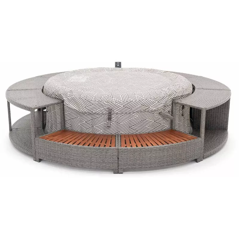 Tienda Online De Piscinas En Oferta K2O - Spa Hinchable Bestway Lay-Z-Spa Madrid Ø180X66 Cm Con Airjet + Revestimiento Full Surround 180 Ø279X40X56 Cm Set Circular Barato