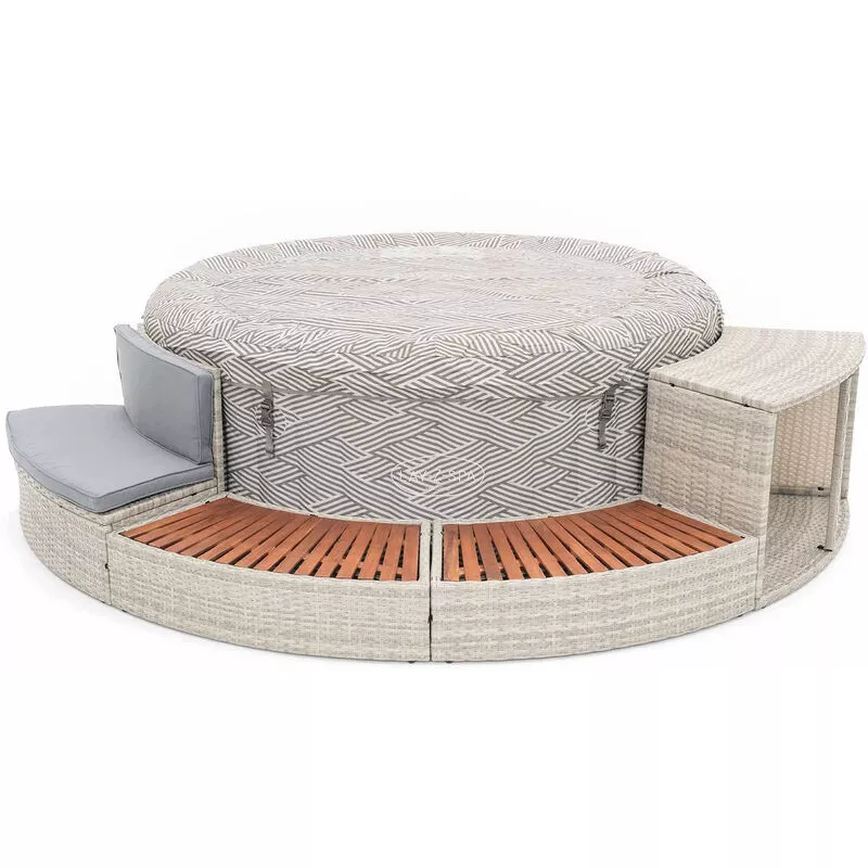 K2O - Spa Hinchable Bestway Lay-Z-Spa Madrid Ø180x66 cm con Airjet + Revestimiento Half Surround 180 289x45x56 cm Set Semicircular barato