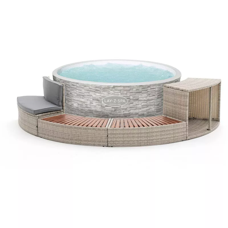 K2O - Spa Hinchable Bestway Lay-Z-Spa Vancouver Airjet Ø155x60cm + Revestimiento Half Surround 180 289x45x56cm Set Semicircular barato